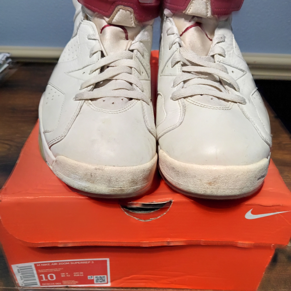 Nike Air Zoom Supreme 3 Cream and Red Sneakers